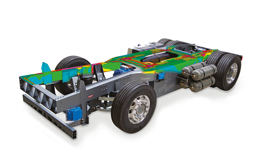 Illustration of a lightweight frame of a car