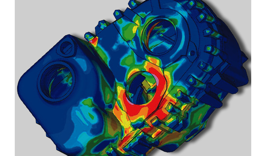 Simulation of FEMFAT break gearbox housing example