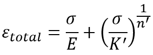 Illustration of the formular FEMFAT plast - total strain neuber