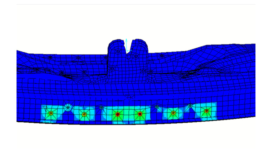 Example of FEMFAT spot welds fatigue results back door