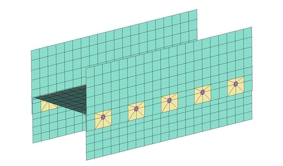 Example of FEMFAT spot welds finite element